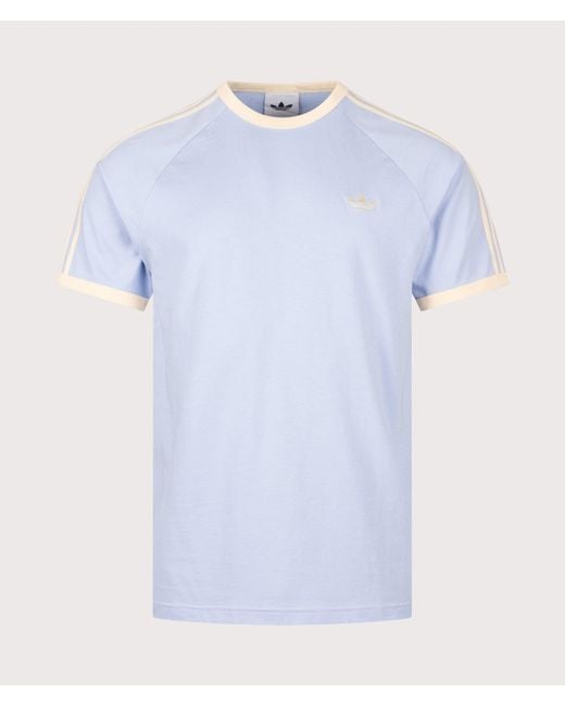 Adidas Originals Blue Regular Fit 3 Stripes T-Shirt for men
