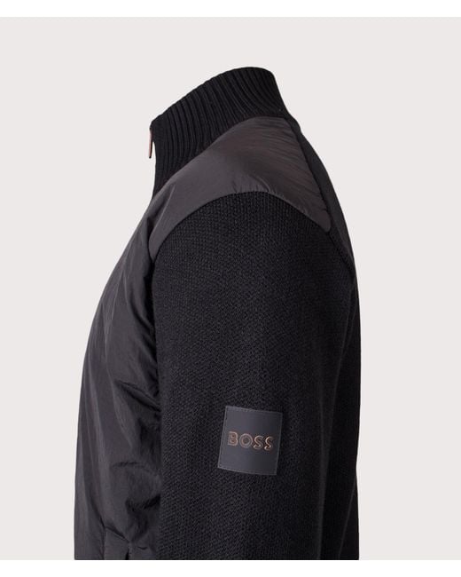 Boss Blue Korado Hybrid Knitted Track Jacket for men