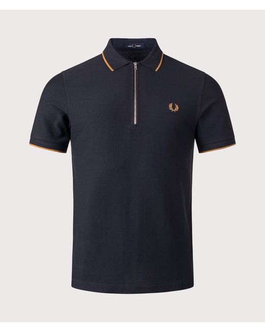 Fred Perry Blue Regular Fit Crepe Piqué Polo Shirt for men