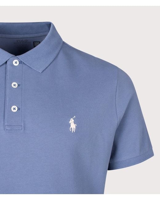 Polo Ralph Lauren Blue Custom Slim Fit Stretch Mesh Polo Shirt for men