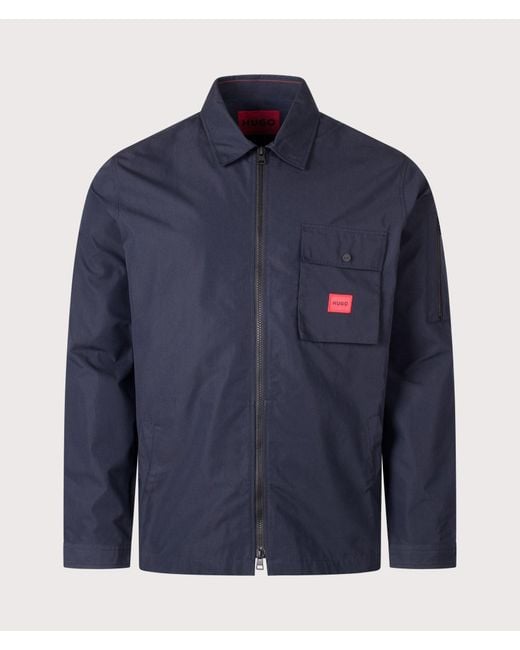 HUGO Blue Relaxed Fit Emmond Zip Through Overshirt for men