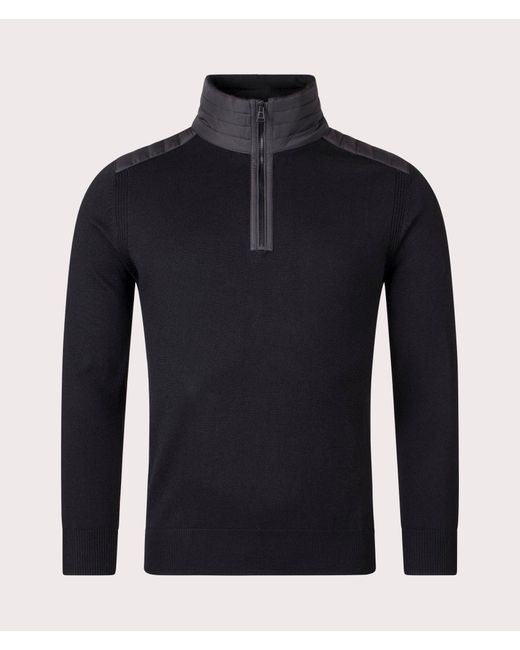 Belstaff Blue Kilmington Quarter Zip Jumper for men