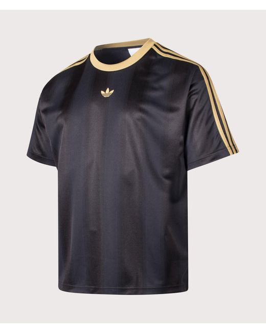 Adidas Originals Blue Oversized Fit Adicolour Jacquard Jersey T-Shirt for men
