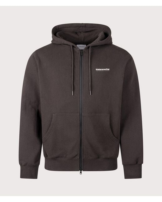 Thisisneverthat Gray Intl. Logo Zip Through Hoodie for men
