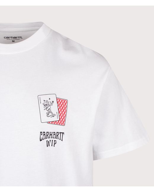 Carhartt White Loose Fit Playing Cards T-Shirt for men