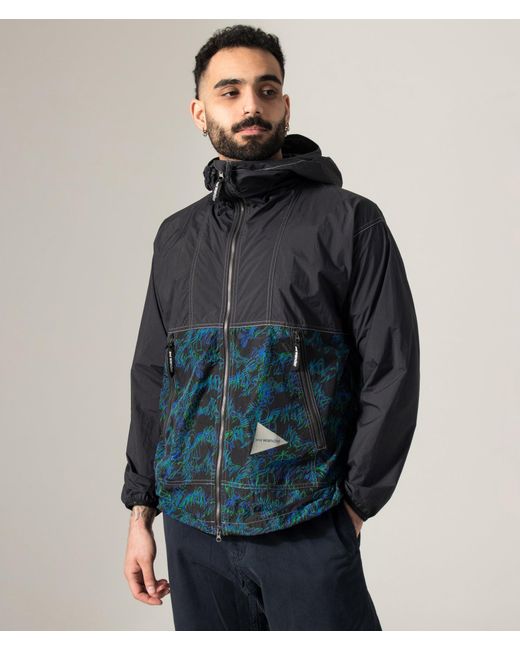 And Wander Blue Printed Wind Jacket for men