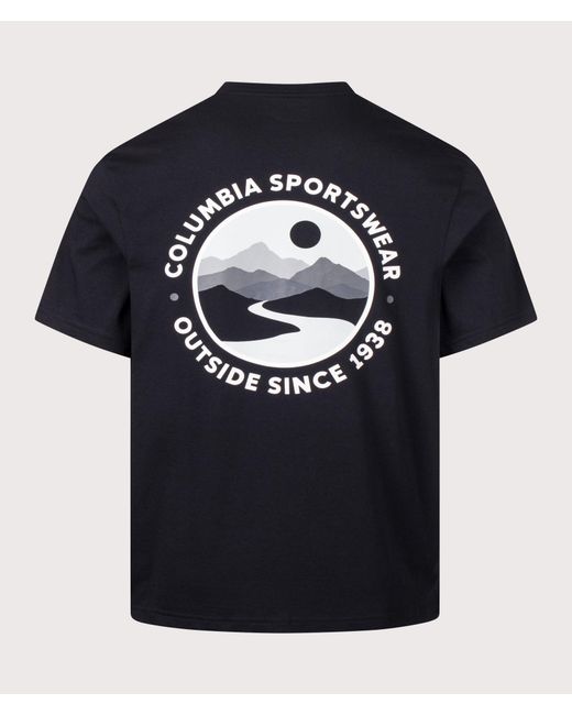 Columbia Blue Regular Fit Csc Outdoor Back Graphic T-Shirt for men