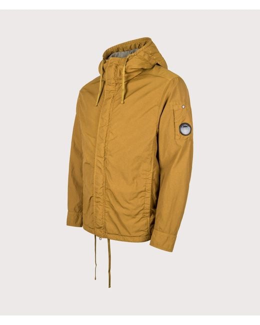 C P Company Yellow T-St Nylon Hooded Lens Overshirt for men