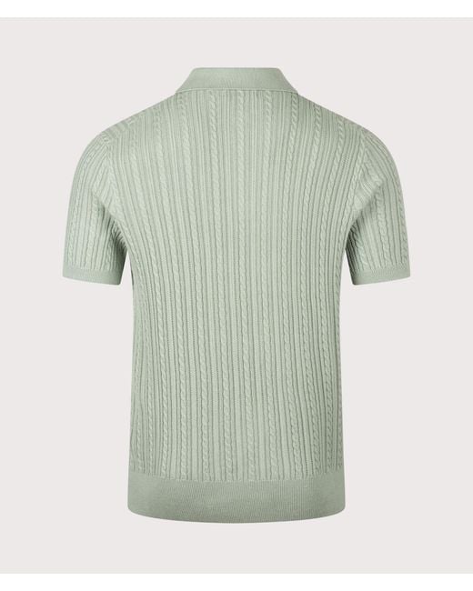 Polo Ralph Lauren Green Regular Fit Cable Knit Polo Shirt for men