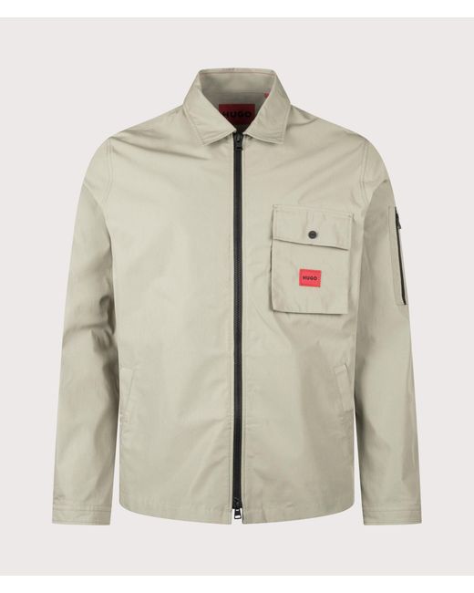 HUGO Natural Emmond Zip Through Overshirt for men