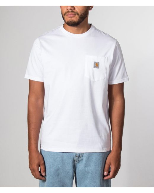 Carhartt White Regular Fit Pocket T-Shirt for men