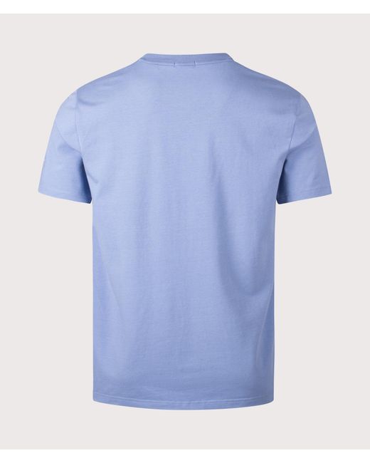 Boss Blue Regular Fit Globe Logo Pattern T-Shirt for men