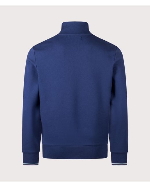Fred Perry Blue Regular Fit Quarter Zip Sweatshirt for men