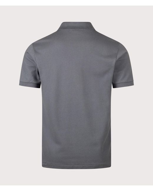 Lacoste Gray Classic Fit L1212 Croc Logo Polo Shirt for men