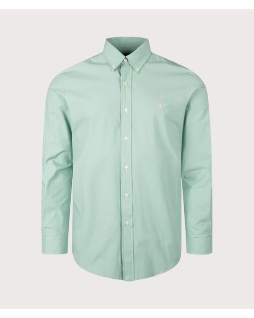 Polo Ralph Lauren Green Custom Fit Stretch Poplin Shirt for men