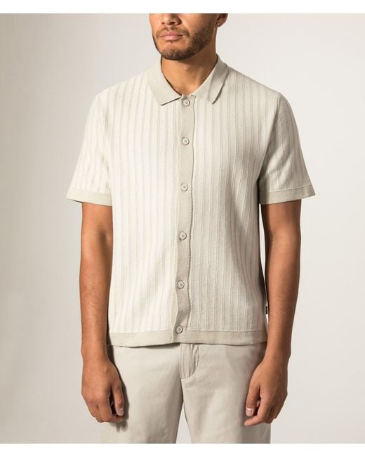 Boss Natural Relaxed Fit Kodd Knitted Polo Shirt for men