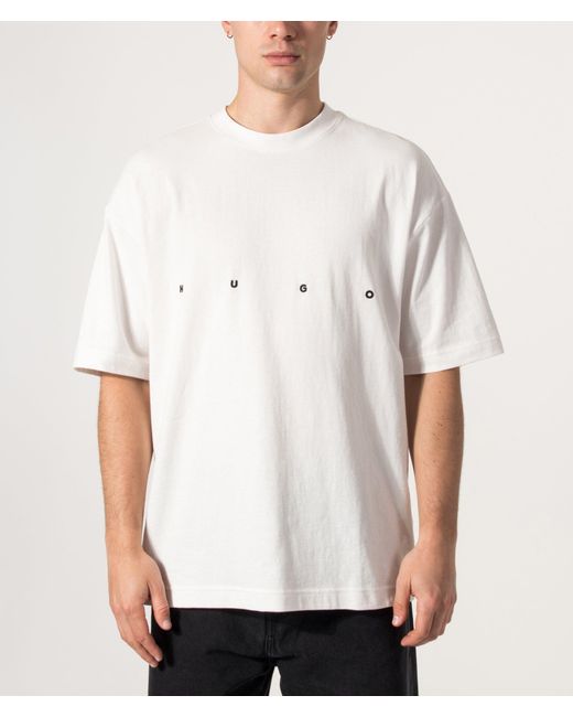 HUGO White Oversized Dariso T-Shirt for men