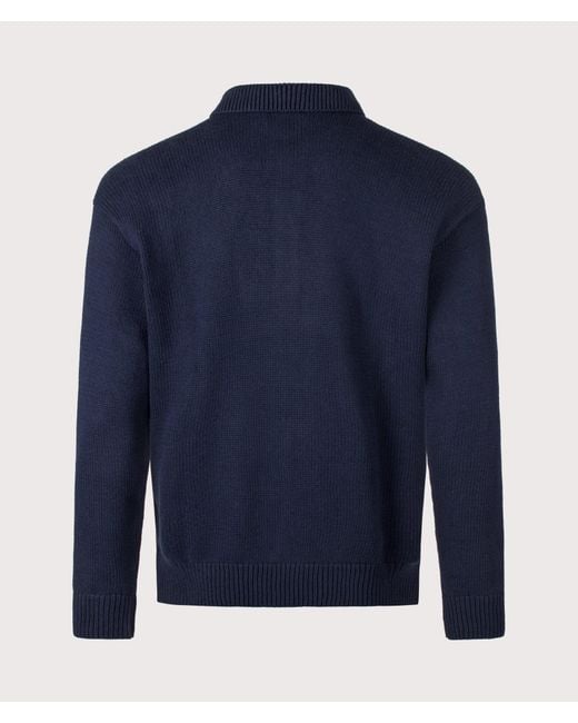Polo Ralph Lauren Blue Relaxed Fit Knitted Cotton Jumper for men