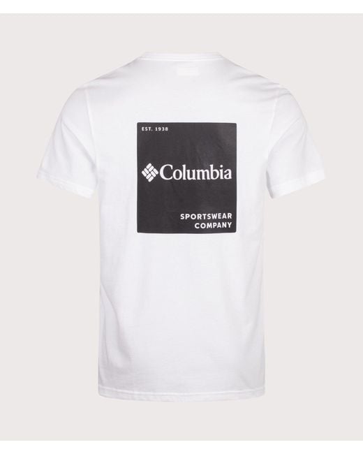 Columbia White Regular Fit Csc Logo Back T-Shirt for men