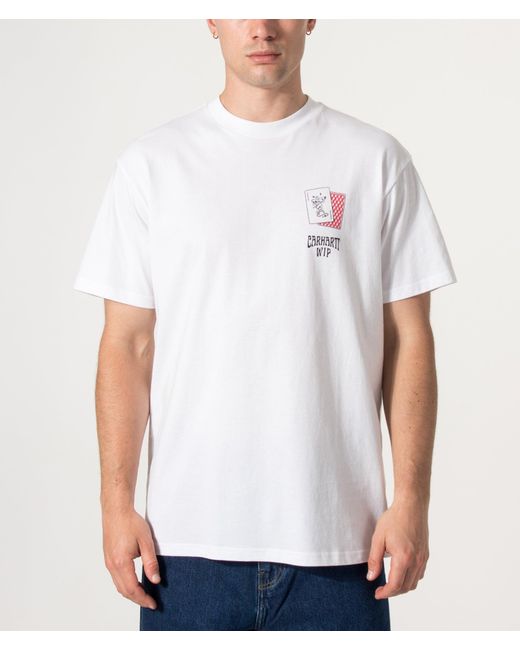 Carhartt White Loose Fit Playing Cards T-Shirt for men