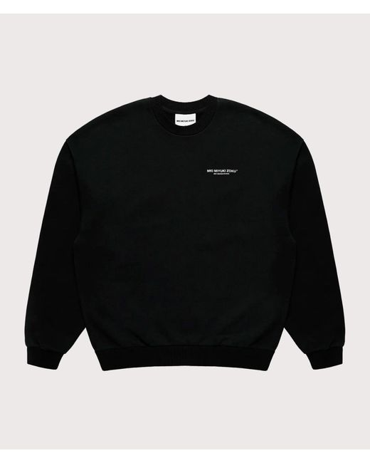 MKI Miyuki-Zoku Black Oversized Design Studio Crewneck Sweatshirt for men