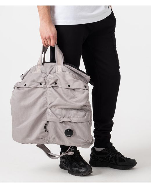 C P Company Gray Nylon Tote Bag for men