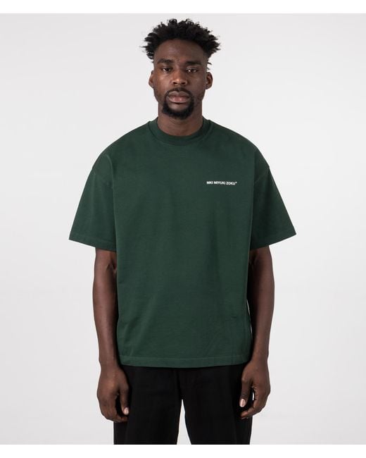 MKI Miyuki-Zoku Green Oversized Uniform T-Shirt for men