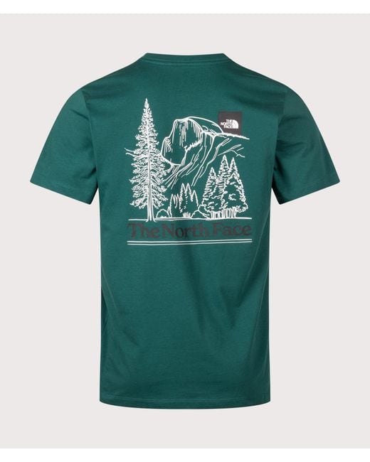 The North Face Green Regular Fit Monte Graphic T-Shirt for men