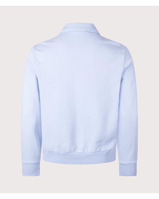 Polo Ralph Lauren Blue Loopback Quarter Zip Sweatshirt for men