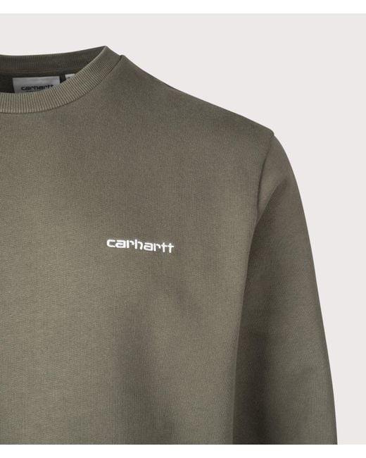 Carhartt Green Regular Fit Script Embroidery Sweatshirt for men