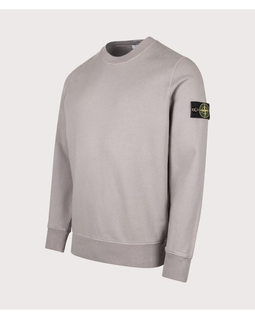Stone Island Gray Organic Cotton Fleece Sweatshirt for men