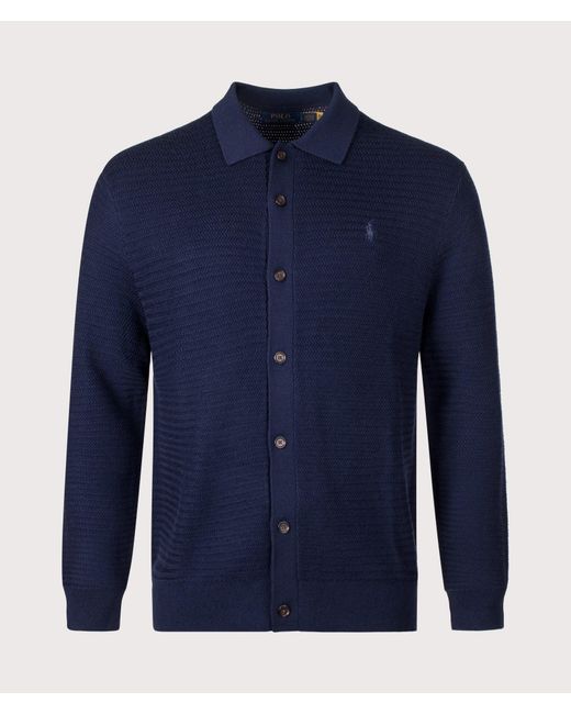 Polo Ralph Lauren Blue Regular Fit Merino Wool Cardigan for men