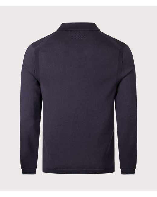 Boss Blue Regular Fit Ever-X Collared Quarter Zip Knit Jumper for men