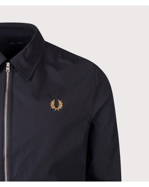 Fred Perry Blue Regular Fit Zip Through Poplin Overshirt for men