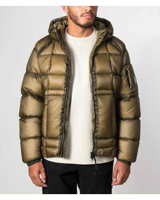 C P Company Green D.D. Shell Hooded Down Jacket for men