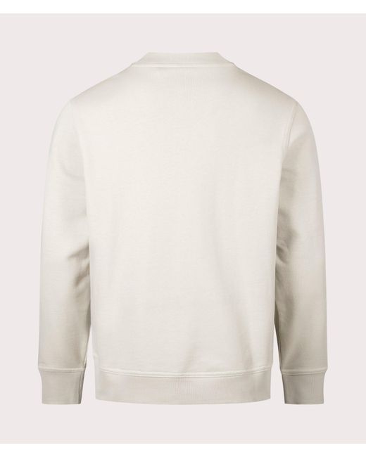 Boss White Relaxed Fit Wesmall Crew Sweatshirt for men