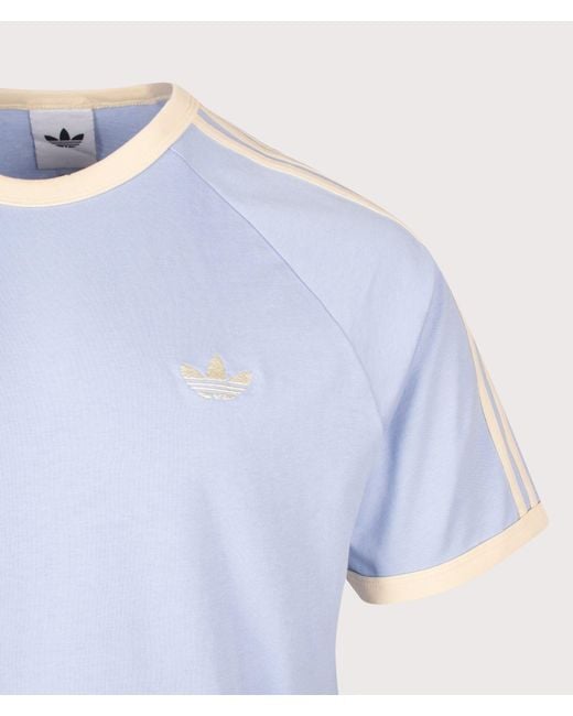 Adidas Originals Blue Regular Fit 3 Stripes T-Shirt for men