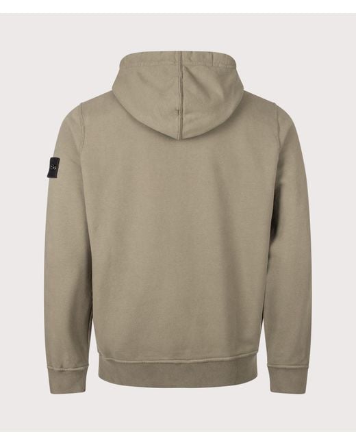 Stone Island Natural Brushed Organic Cotton Fleece Hoodie for men