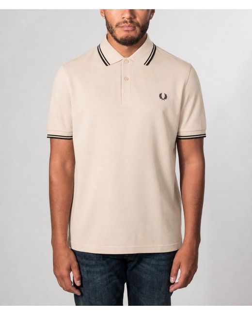 Fred Perry Natural Regular Fit Twin Tipped Polo Shirt for men