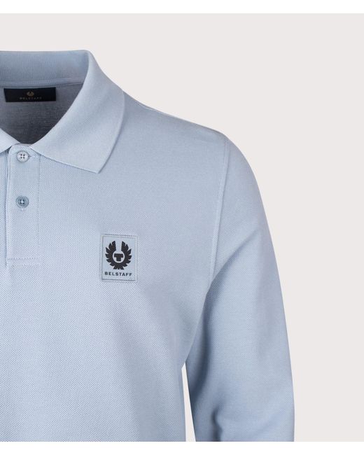 Belstaff Blue Regular Fit Long Sleeved Polo Shirt for men