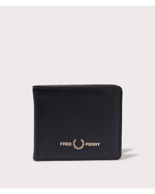 Fred Perry Black Scotch Grain Textured Wallet for men