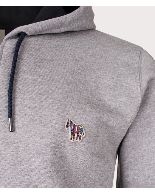 PS by Paul Smith Gray Zebra Logo Zip Through Hoodie for men