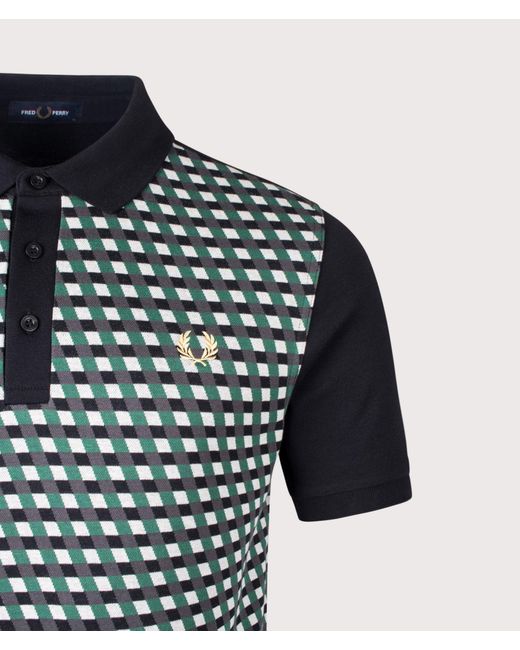Fred Perry Blue Regular Fit Geometric Polo Shirt for men