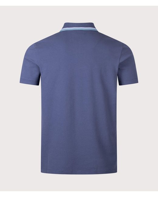 Paul Smith Blue Regular Fit Quarter Zip Polo Shirt for men