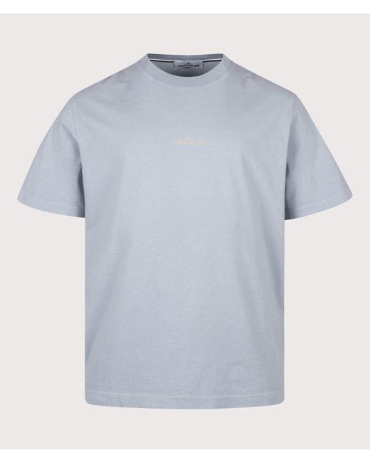 Stone Island Gray Regular Fit Organic Cotton 'Desert' Print T-Shirt for men