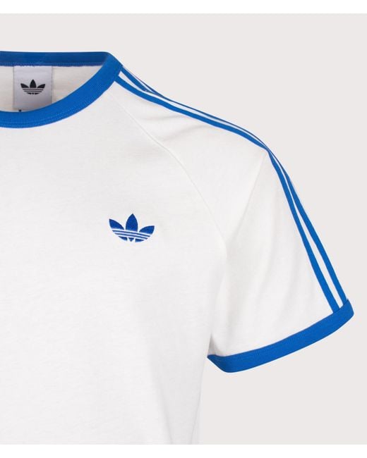 Adidas Originals Blue Regular Fit 3 Stripes T-Shirt for men