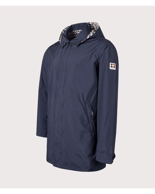 Aquascutum Blue Rlg Badge Packable Trench Coat for men