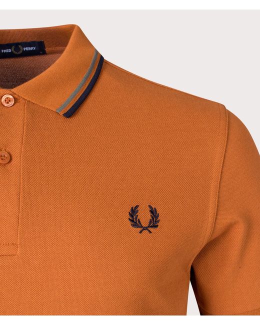 Fred Perry Orange Twin Tipped Polo Shirt for men