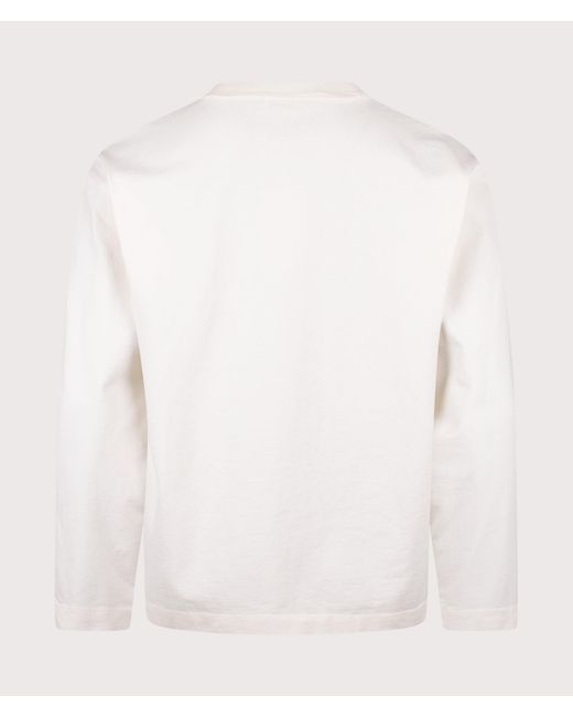 Norse Projects White Relaxed Fit Isefjord Compact Long Sleeve T-Shirt for men