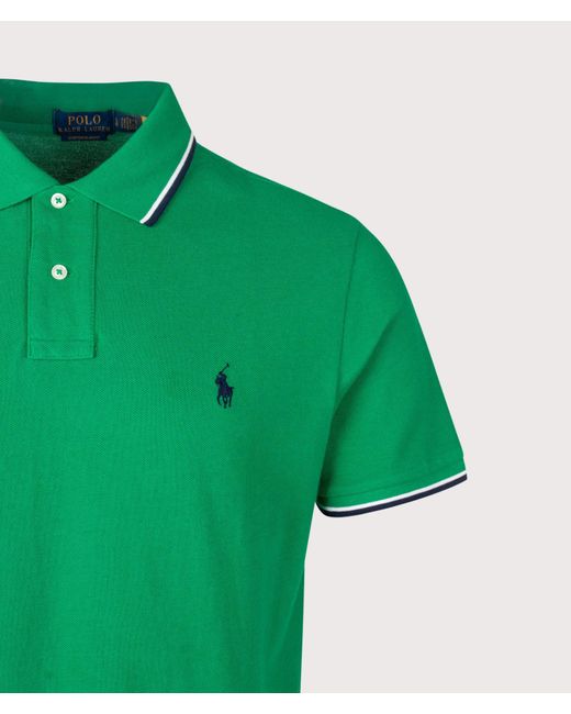 Polo Ralph Lauren Green Custom Slim Fit Mesh Polo Shirt for men